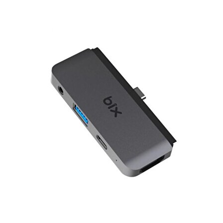 Bix BX16HB Type-C to 4K HDMI 3.5mm Aux PD USB 3.0 Hub Çoklayıcı Dönüştürücü Adaptör
