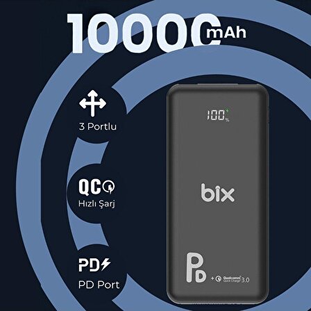 Bix PB101-PD 10000 mAh Hızlı Şarj Powerbank
