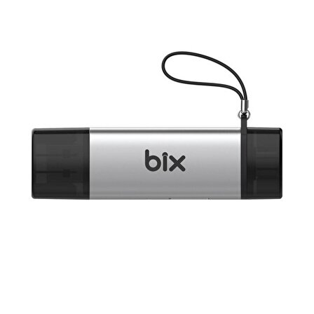 Bix ADP-11 Type-C ve USB 3.2 SD ve Micro SD OTG Hafıza Kartı Okuyucu