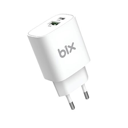Bix Type-C 20 Watt Hızlı Şarj Aleti Beyaz