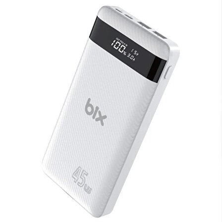 Bix 20000 mAh Hızlı Şarj Powerbank Beyaz 