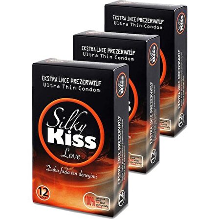 Silky Kiss Love Ekstra İnce Prezervatif 12'li x 3