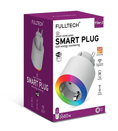 Fulltech Smart Plug FSM-2 Akım Korumalı Akıllı Priz Rgb Işıklı 2.4 G Wifi