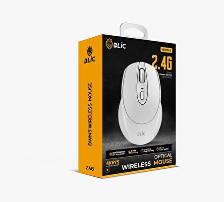 Blic 2.4 Ghz Wireless Mouse Beyaz BWM3