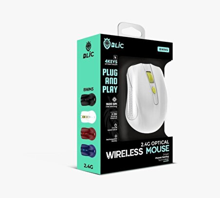 Blic 2.4 Ghz Wireless Mouse Beyaz BWM5
