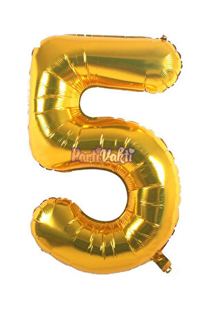 5 Rakam Altın Folyo Balon 40 cm