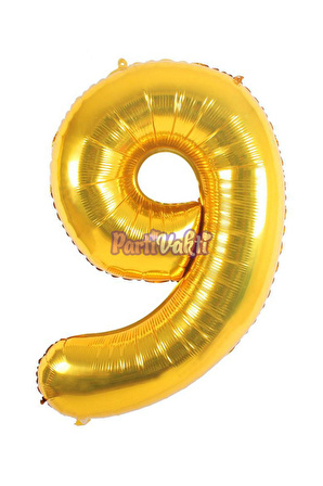 9 Rakam Altın Folyo Balon 40 cm