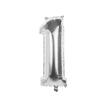 1 Rakam Gümüş Folyo Balon 40 cm