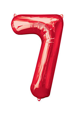 7 Rakam Kırmızı Folyo Balon 40 cm
