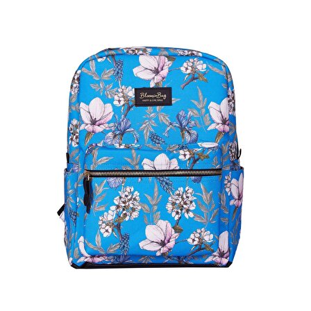 Blue Cherry Blossom Sırt Laptop / Macbook Çantası