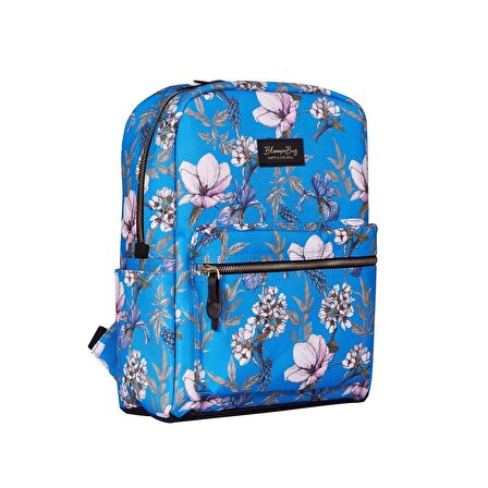 Blue Cherry Blossom Sırt Laptop / Macbook Çantası