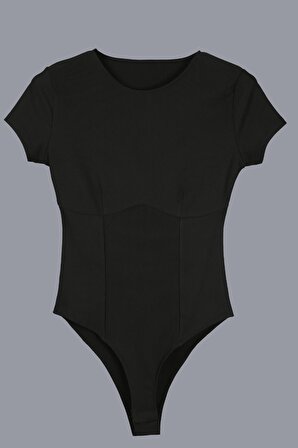 Siyah Ottoman Bodysuit