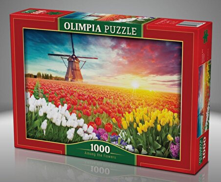Olimpia Laleler Arasında Yel Değirmeni 1000 Parça Puzzle