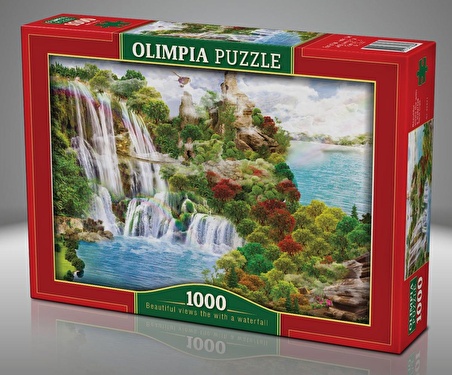 Olimpia 1000 Parça Şelale ve Güzel Manzara Puzzle