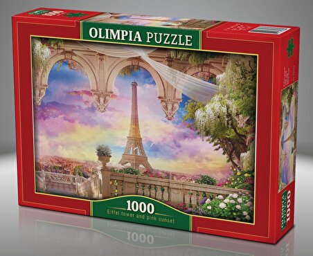 Olimpia 1000 Parça Eyfel Kulesi ve Pembe Gün Batımı Puzzle