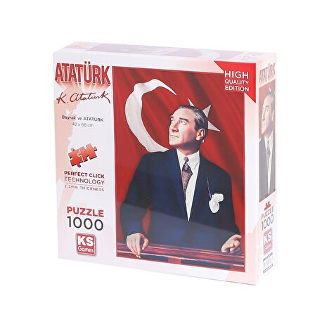 20728 Atatürk ve Türk Bayrağı 1000 Parça Puzzle -KS Puzzle