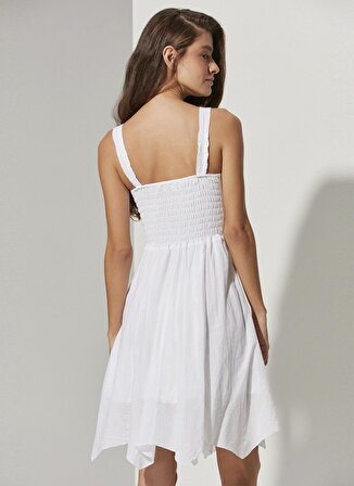 White by Nature Beyaz Kadın Mini Plaj Elbisesi WBN3118-L