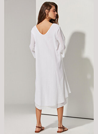White by Nature Beyaz Kadın Midi Plaj Elbisesi 314706
