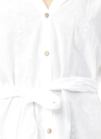 White by Nature Beyaz Kadın Diz Üstü Plaj Elbisesi 3215-M