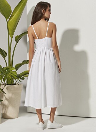 White by Nature Beyaz Kadın Plaj Elbisesi WBN3113-S