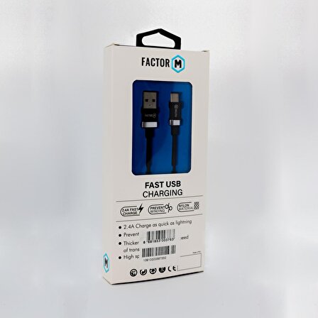Factor-M Platinum Kablo 2.4A 20W UsbA To Type-C (FM-PCT)