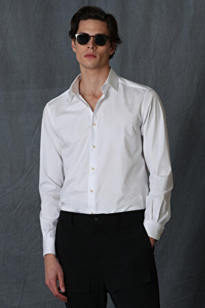 Aler Erkek Smart Gömlek Comfort Fit Beyaz