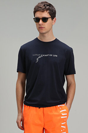 Stewart Modern Grafik T- Shirt Lacivert