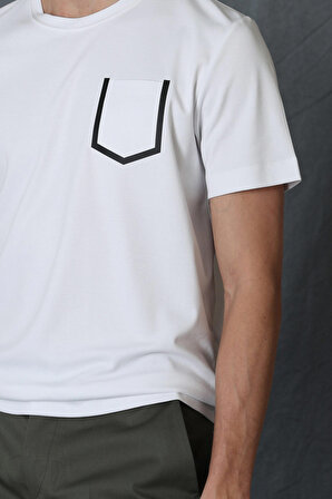 Sırıus Modern Grafik T- Shirt Beyaz