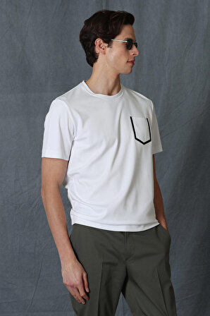 Sırıus Modern Grafik T- Shirt Beyaz