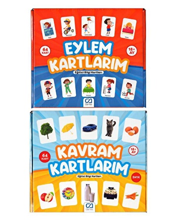 Eğitici Bilgi Kartları Eylem ve Kavram Kartlarım Set