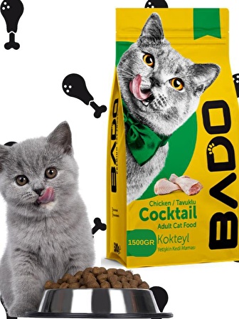 Yetişkin Kedi Maması Kokteyl 1,5 kg