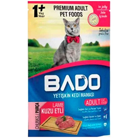 Bado Kuzu Etli Kedi Yaş Maması 85 Gr