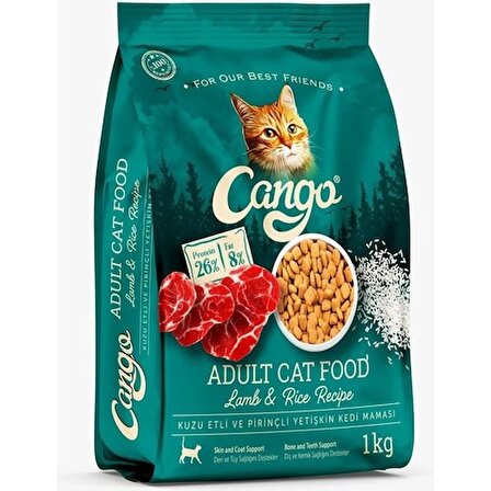 Cango Kuzu Etli ve Pirinçli  Yetişkin Kedi Maması 1 Kg.