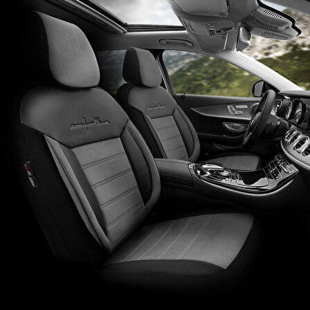 Otom Comfortline Design Airbag Dikişli Premium Oto Koltuk Kılıfı Tam Set Gri-Siyah