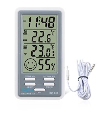 Dijital Termometre Isı Nem Ölçer Sıcaklık İç , Dış Mekan DC803