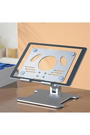 Metal Masaüstü Tablet Telefon Standı katlanır 12,9 inç Tabletlere Kadar Uyumlu Ayaklı Gri Stant