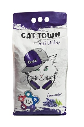 Cat Town Topaklaşan Kedi Kumu Lavanta İnce Taneli 10 Lt