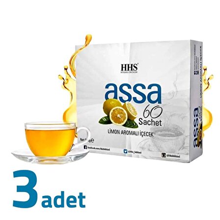 HHS Assa 60 Sachet Limon Aromalı Bitki Form Çayı 240GR X 3 Adet