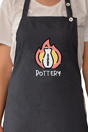 Renkli Stylish Atölye Önlüğü - Pottery Fire