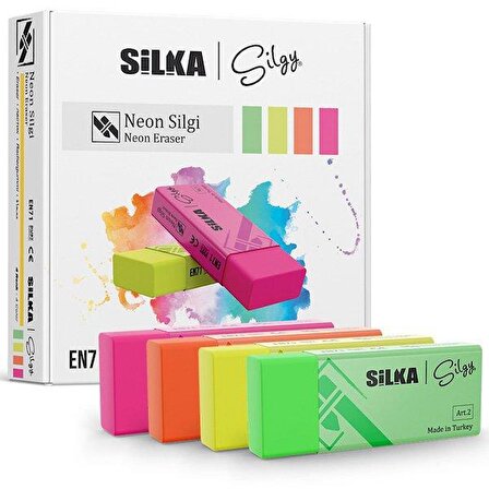 Silka Öğrenci Silgisi Neon 24 Lü Art.3   24'lü Paket / Silka
