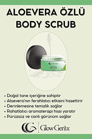 GlowGenix Aloe Vera Özlü Body Scrub | 250 ml