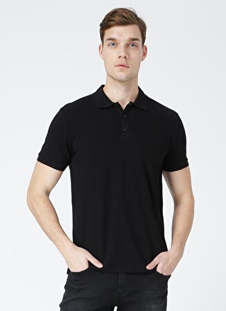 Fabrika Comfort Polo Yaka Düz Siyah Erkek T-Shirt NOBRO K CEPSIZ