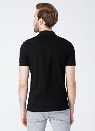 Fabrika Polo Yaka Düz Siyah Erkek T-Shirt EFRON