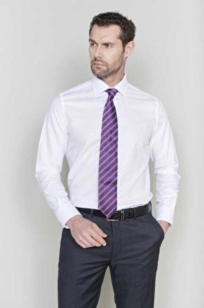 Bisse Erkek Slim Fit Uzun Kollu Klasik Gömlek BEYAZ GM21K212087_K01