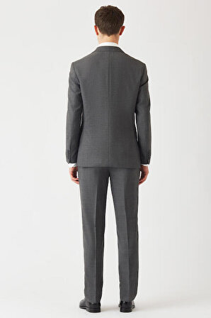Bisse Erkek Modern Fit Mono Yaka 2 Düğmeli Çift Yırtmaçlı Takım Elbise ANTRASIT PTK22K22228_D58