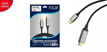 Inca ITCH-02TX  Type C to HDMI 4K Altın Uçlu 2 Metre  Kablo