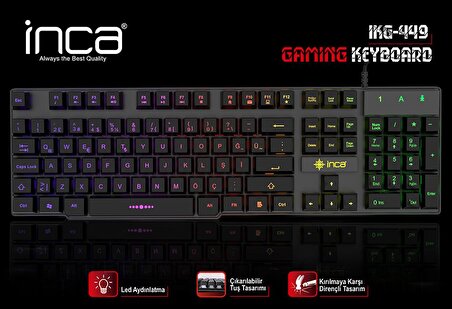 Inca IKG-449 Rainbow Aydınlatmalı Gaming Oyuncu Klavye