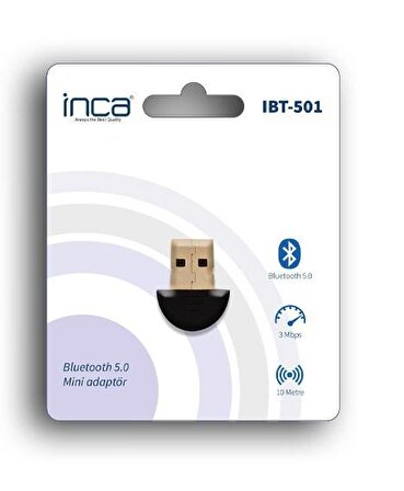 Inca Ibt-501 Usb 5.0 (10mt) Bluetooth Mini Adaptör