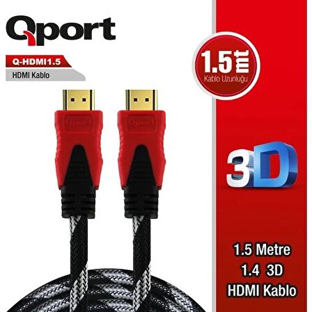 QPORT Q-TP-HDMI1,5 1,5m HDMI KABLO.V1.4 4K,30Hz