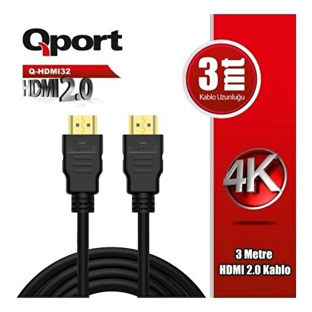 QPORT Q-HDMI32  3,0m HDMI KABLO.2.0 4K